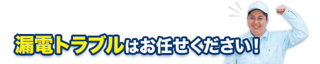 漏電トラブルは私たちにお任せください！